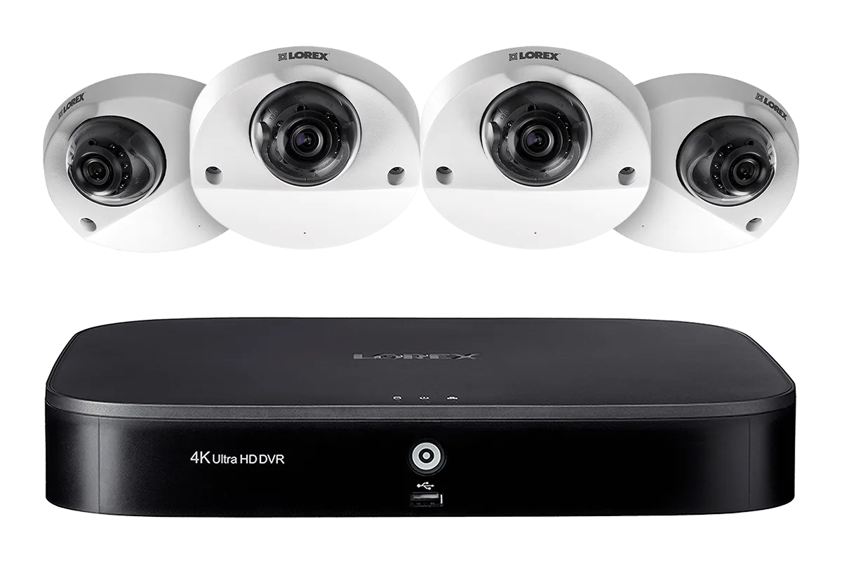 1080p HD Surveillance System featuring 4 Audio Cameras with 90ft Night Vision