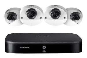 1080p HD Surveillance System featuring 4 Audio Cameras with 90ft Night Vision