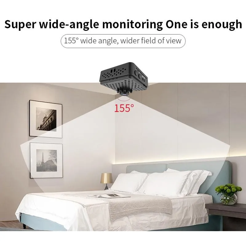 1080P Hd Wifi Mini Security Camera With Wide Angle Motion Detection Night Vision & Tf Card Support