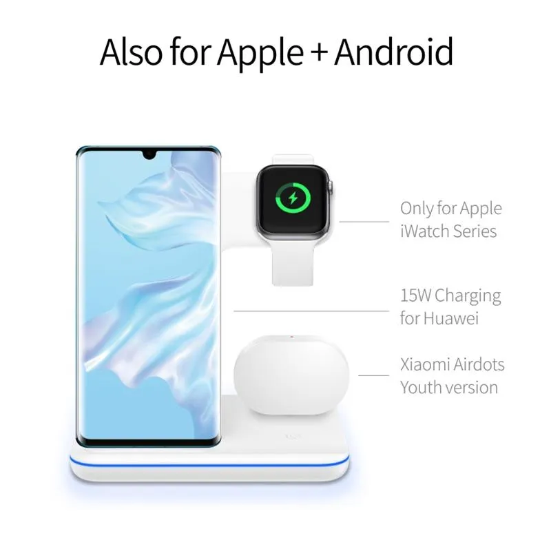 3 In 1 Magnetic Wireless Charger With Touch Ring Light