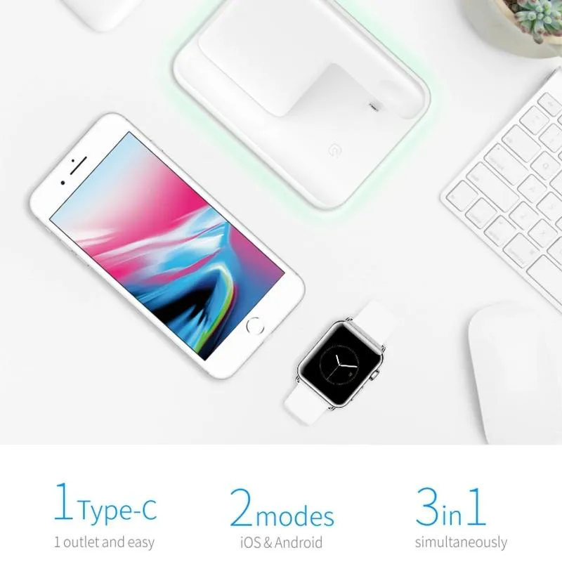 3 In 1 Magnetic Wireless Charger With Touch Ring Light