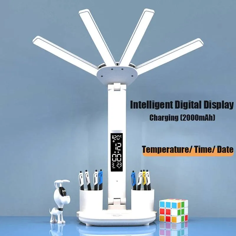 3 in 1 Multifunction LED Desk Lamp with Smart Digital Display and Wireless Charging