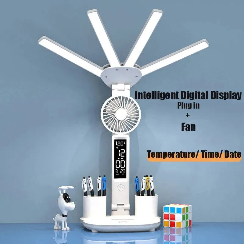 3 in 1 Multifunction LED Desk Lamp with Smart Digital Display and Wireless Charging