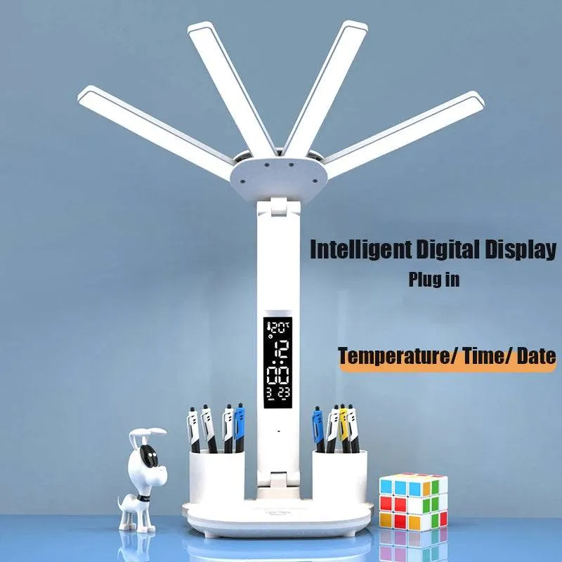 3 in 1 Multifunction LED Desk Lamp with Smart Digital Display and Wireless Charging