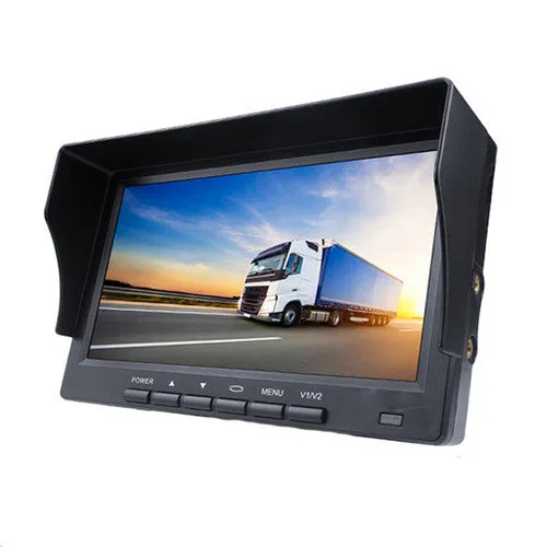 4-Channel Split 7" Screen Monitor | w/ 4 Reversing Camera Kit | For Truck Trailer Bus