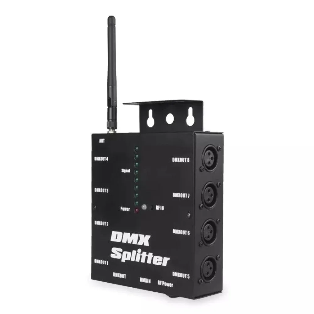 8 Way Wireless Dmx 512 3-pin Isolated Splitter Amplifier with Wireless Dmx Transceiver Receiver for Dj Disco Stage Lights