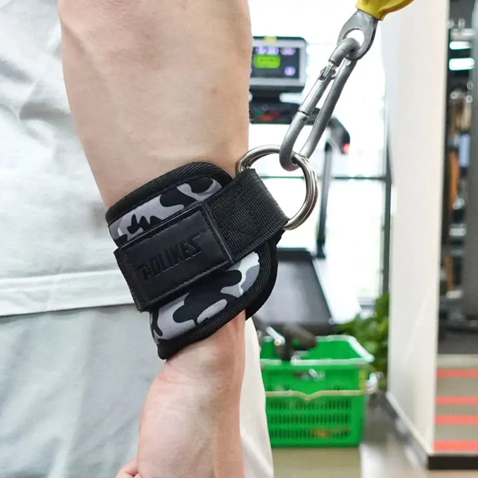 Adjustable Padded Ankle / Wrist Cuffs For Cable Machine Glute Kickback Straps With D Ring