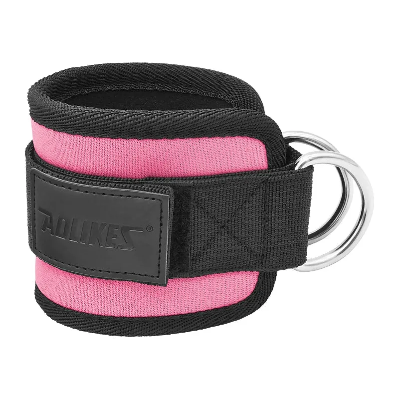 Adjustable Padded Ankle / Wrist Cuffs For Cable Machine Glute Kickback Straps With D Ring