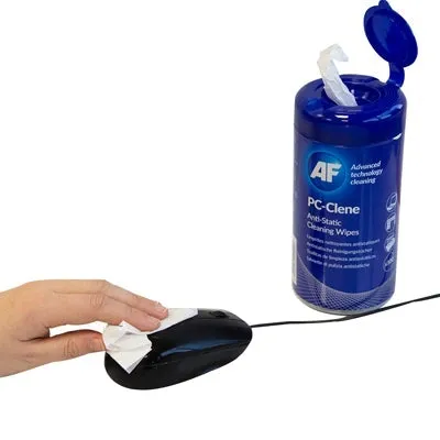 AF PC Clene Anti-Static PC Wipes, Tub of 100