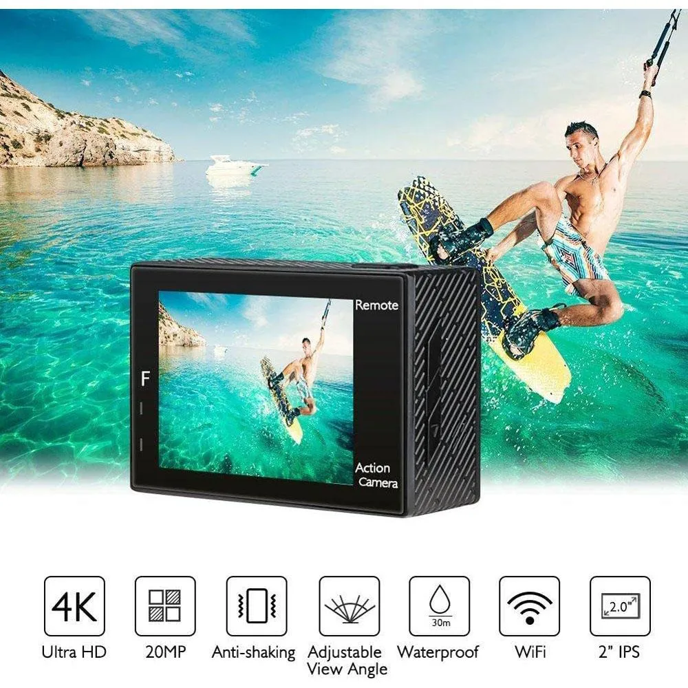 Akaso V50 Action Camera-Native 4K/30fps 20 MP with Wifi - Open Box