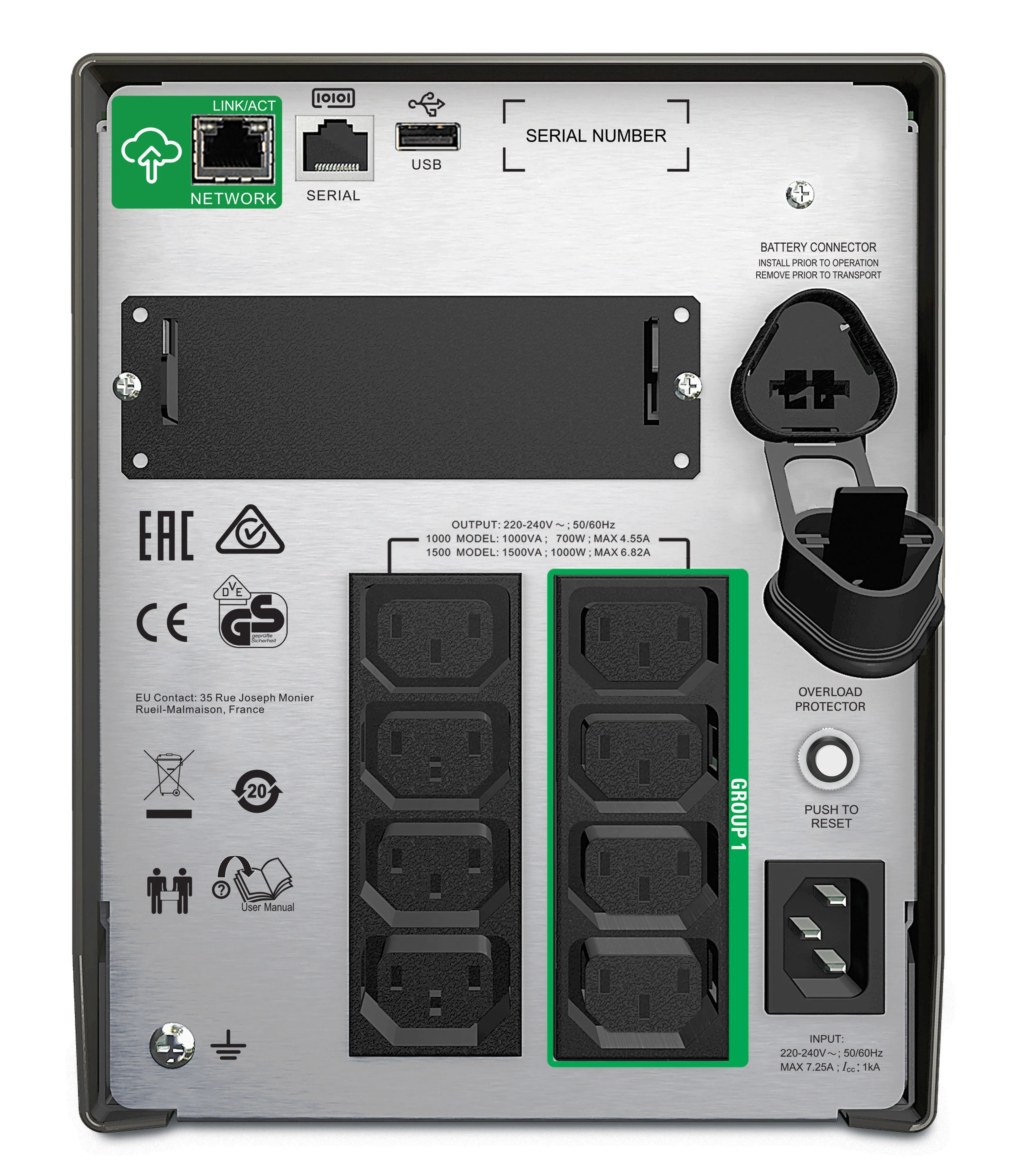 Apc Smart-Ups Tower Smt1000ic 1000Va 700W Line Interactive Smartconnect Port Smartslot
