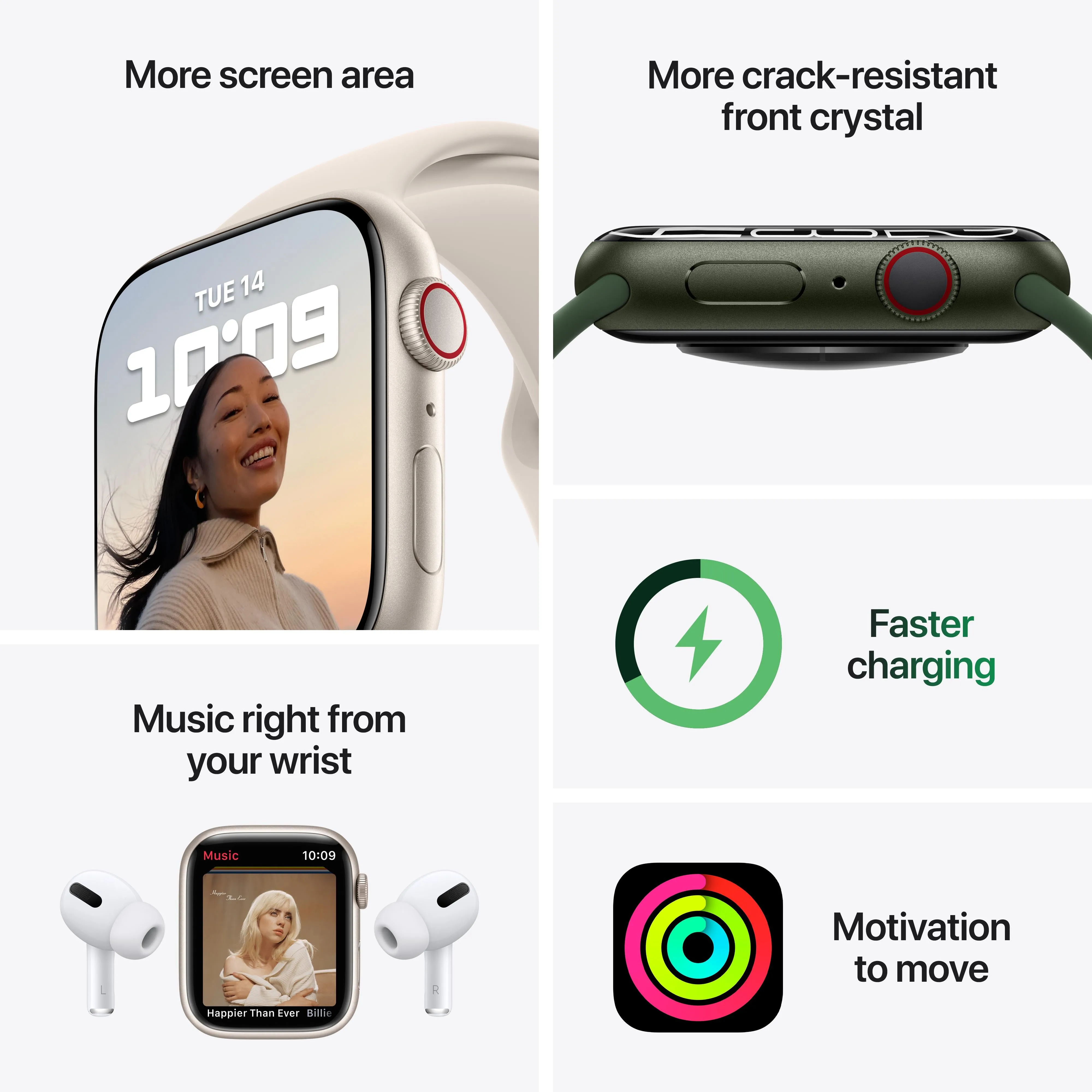 Apple Watch Nike Series 7 GPS   Cellular, 45mm Midnight Aluminium Case with Anthracite/Black Nike Sport Band - Regular