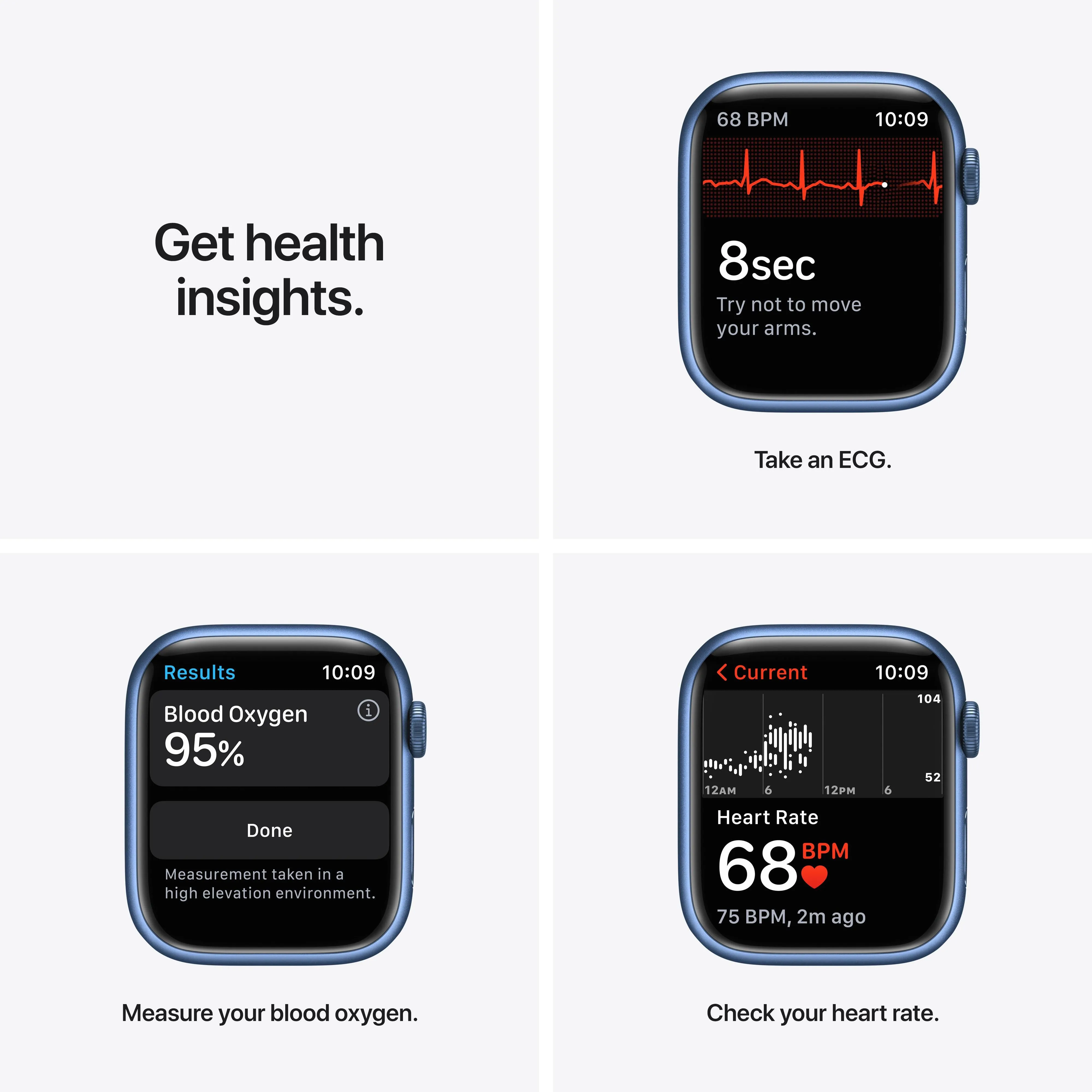 Apple Watch Series 7 GPS, 45mm Blue Aluminium Case with Abyss Blue Sport Band - Regular