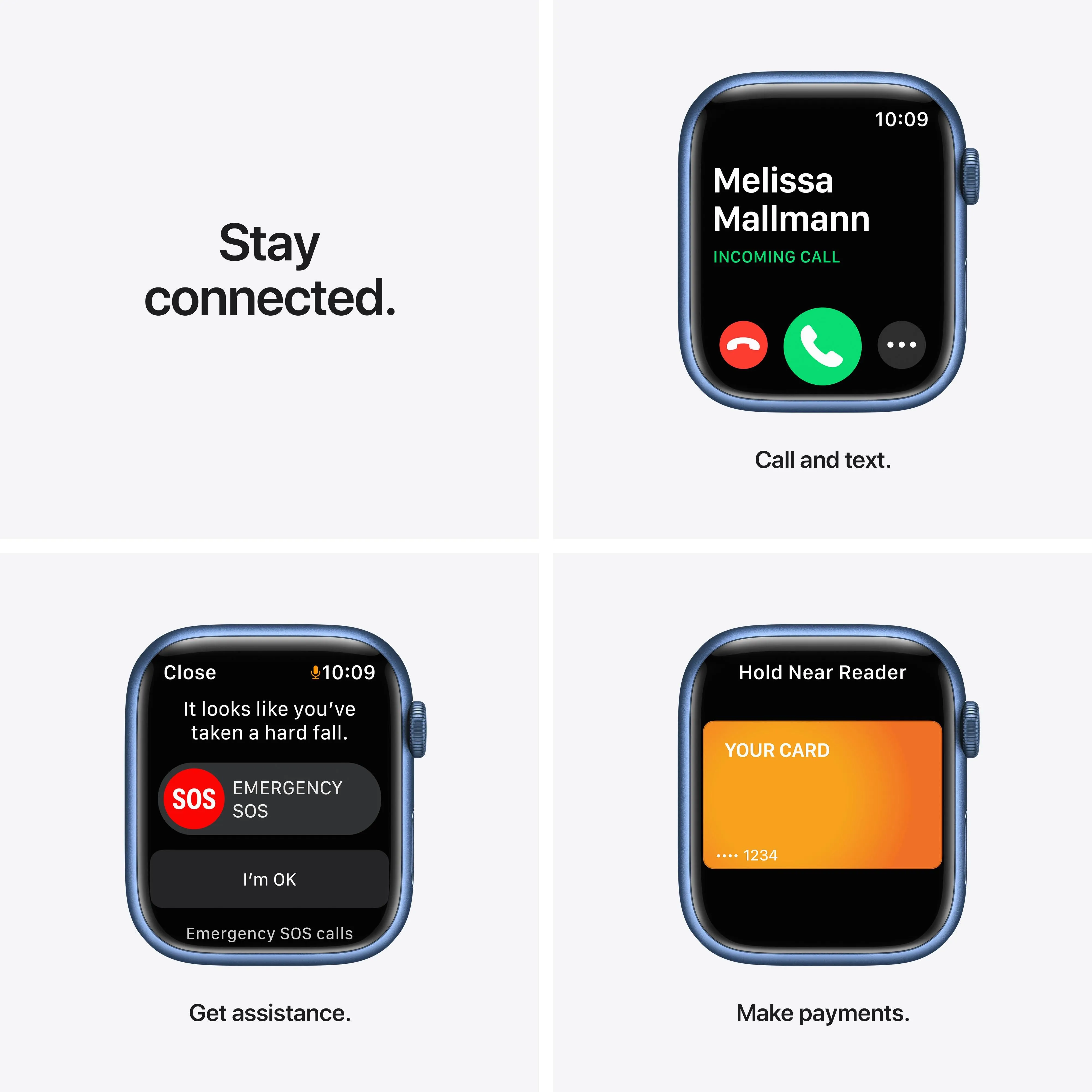 Apple Watch Series 7 GPS, 45mm Blue Aluminium Case with Abyss Blue Sport Band - Regular