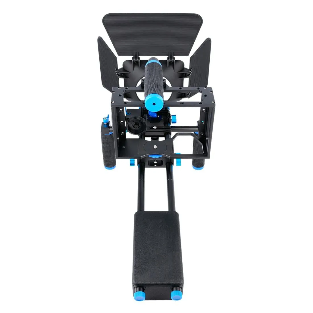 D222 Dual Handles Camera Shoulder Mount & Camera Cage Stabilizer Kit With Matte Box & Follow Focus For Dslr Camera / Video Camera