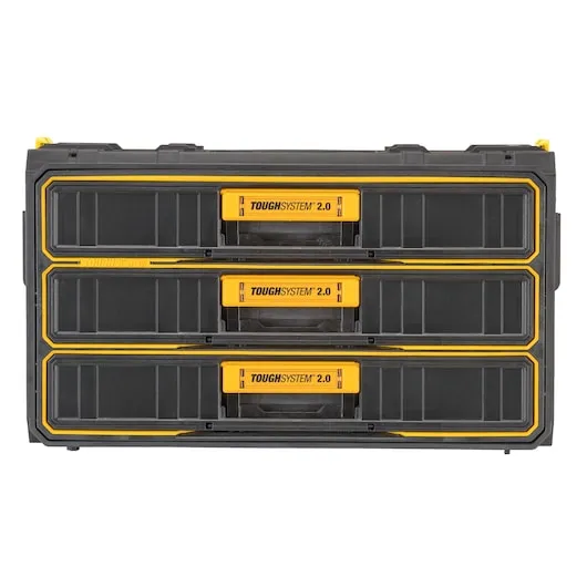 DeWalt DWST08330 TOUGHSYSTEM® 2.0 12.4 in Yellow/Black Plastic 3-Drawer Tool Box