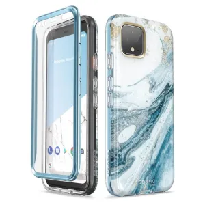 For Google Pixel 4 Case with Built-in Screen Protector Cosmo Full Glitter Marble