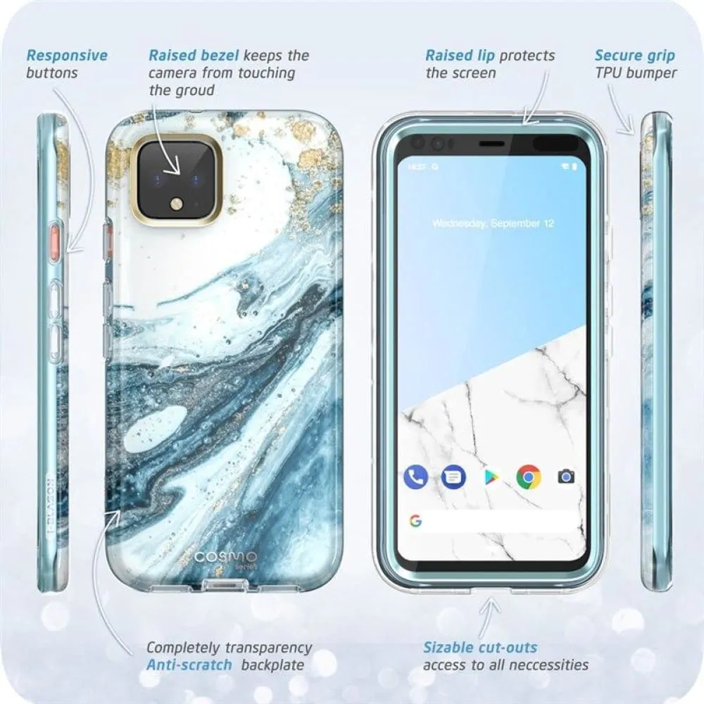 For Google Pixel 4 Xl Case with Built-in Screen Protector Cosmo Full Glitter
