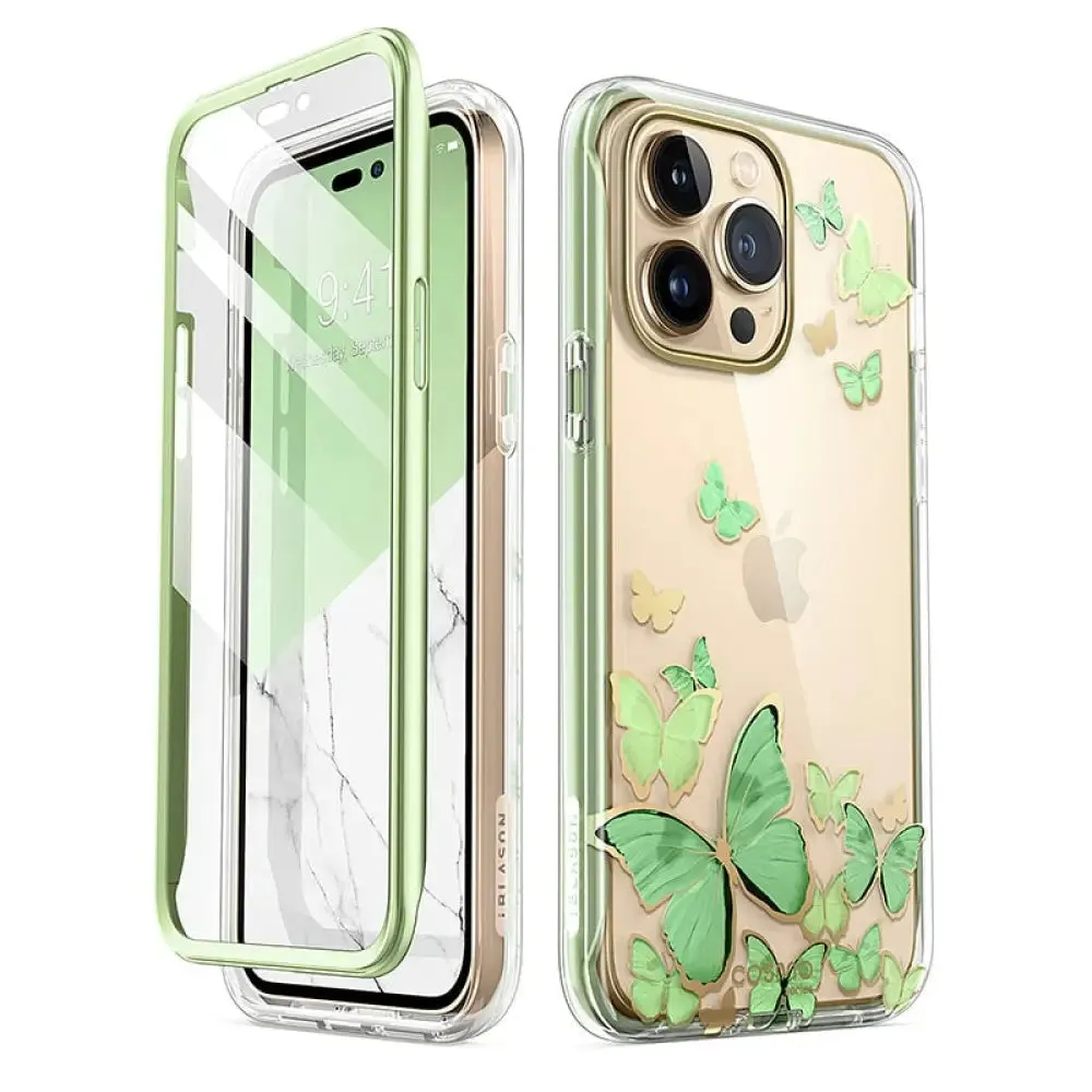 For Iphone 14 Pro Case 6.1 Inch Cosmo Full-body Glitter Marble Bumper Case with Built-in Screen Protector