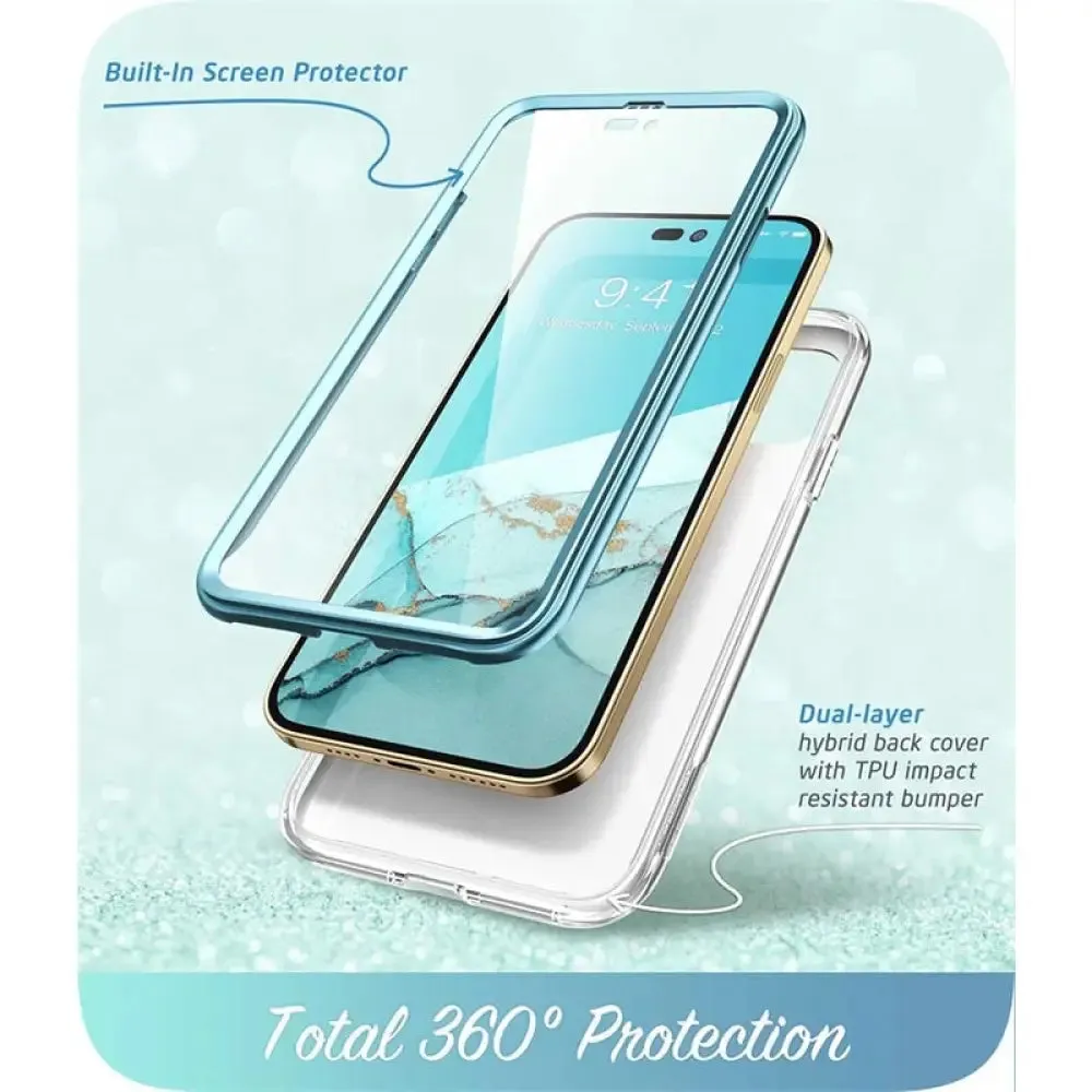 For Iphone 14 Pro Max Case 6.7 Inch Cosmo Full-body Glitter Marble Bumper Case with Built-in Screen Protector
