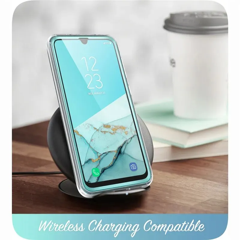 Full-body Glitter Marble Bumper Case with Built-in Screen Protector for Samsung Galaxy A20/a30 (2019)