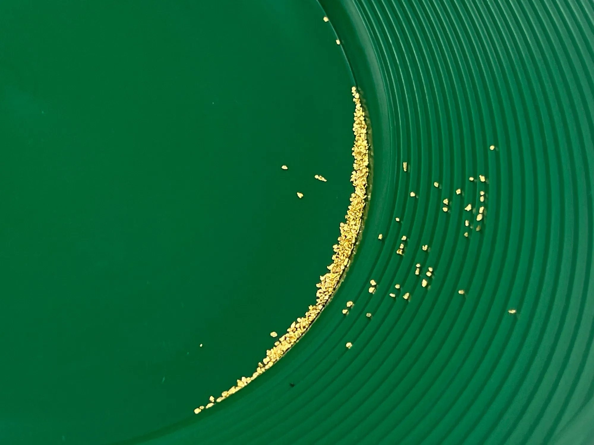 Gold panning starter kit for kids or adults; gold snifter bottle | spiral gold pan with dual riffles; basic gold prospecting kit with free drawstring carry bag