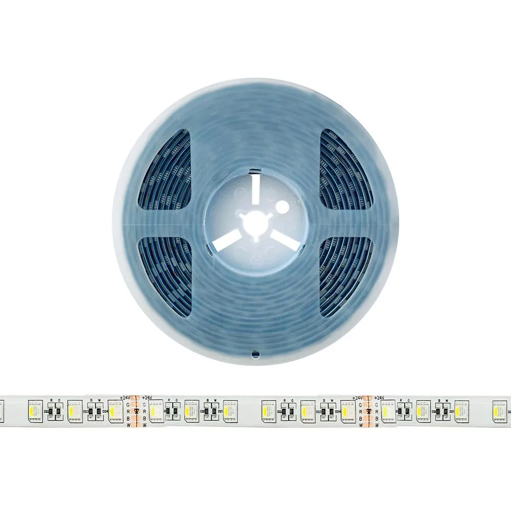 LED RGBWW Flexible Tape Light 24V DC 16 ft Reel IP65