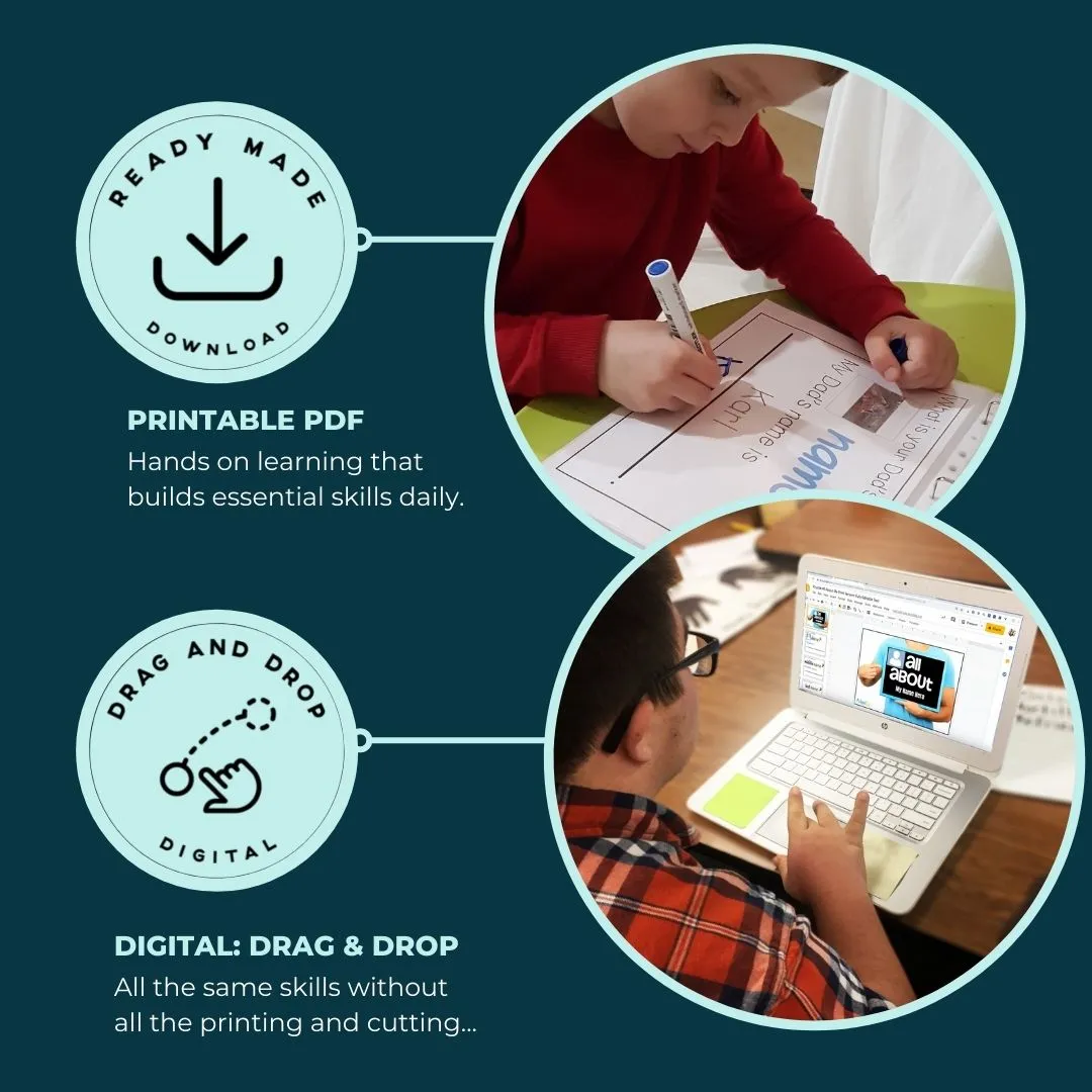 Morning Work "All About Me" (Printable   Interactive Digital)