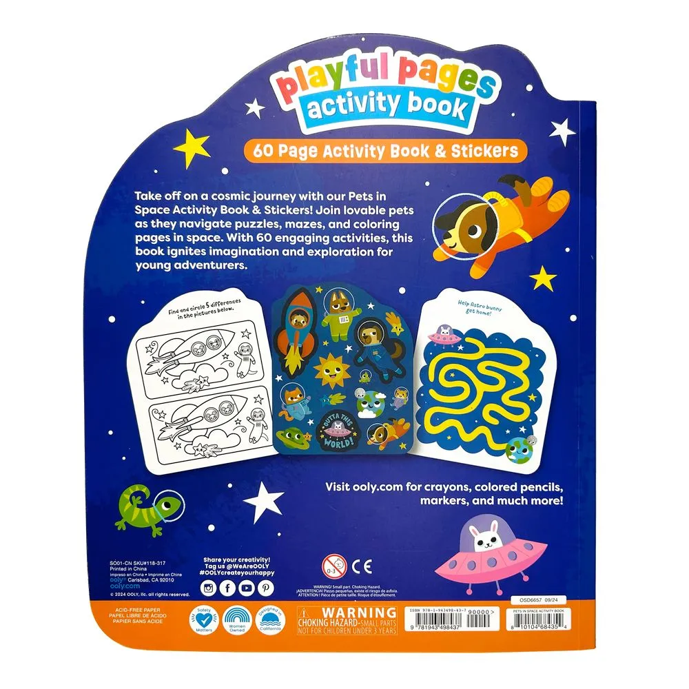 Playful Pages: Activity Book - Pets in Space