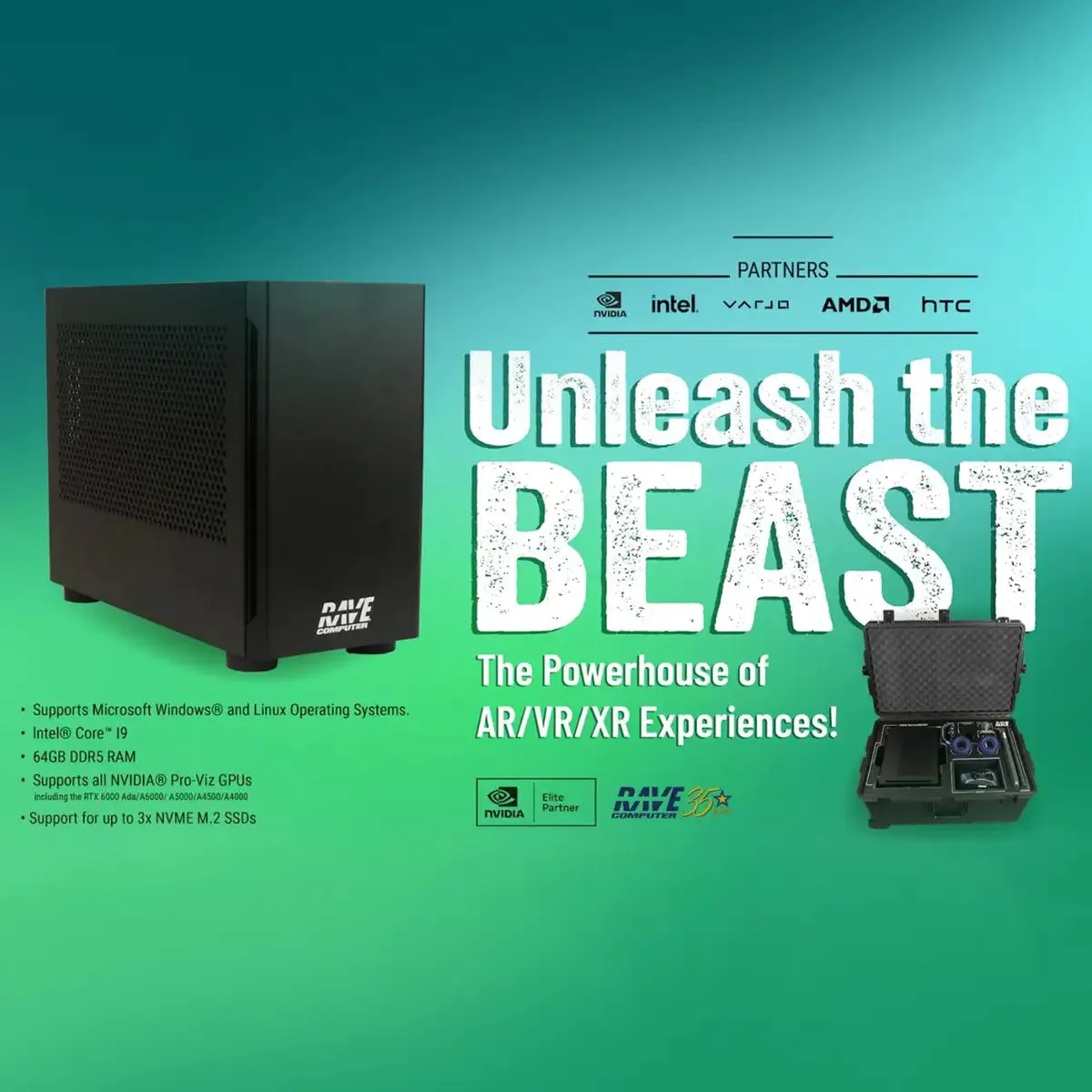 RAVE RenderBeast VR Ready PC | powered by NVIDIA RTX 4070Ti/RTX 4090/RTX A6000