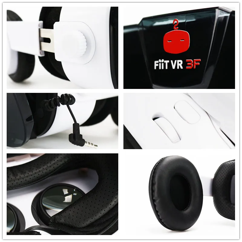 VR Fiit 3F Stereo Video 3D Glasses VR Headset Virtual Reality Smartphone Google Cardboard Helmet box For 4-6.4' Phone  Gamepad