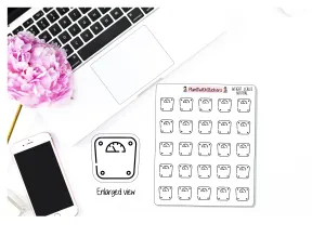 Weight Scale (Neutral) Health and Fitness Body Measurement Sticker for , Plum Paper, Recollections, and similar planners